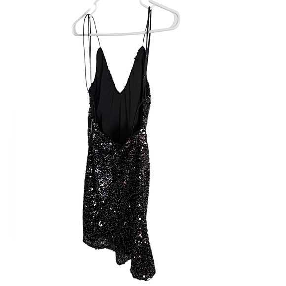 Lulus Sleeveless Open Back Black Sequin Mini Dress Size Small NWT - Picture 6 of 12